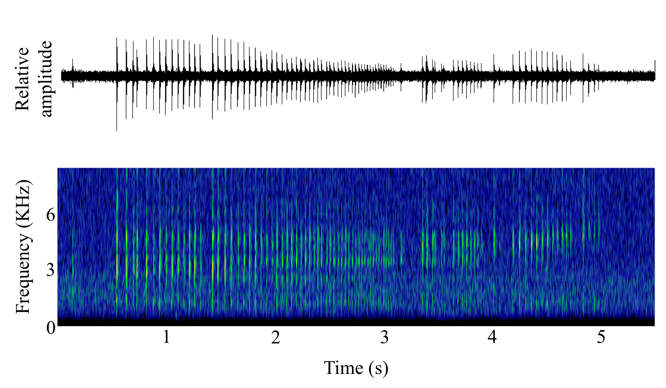 spectrogram of <i>Anoplopoma fimbria</i> (Sablefish) making the sound Tick